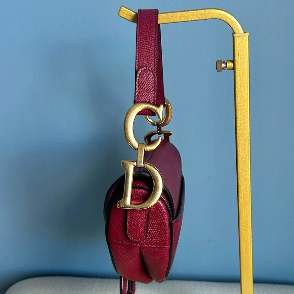 Dior Mini Red Saddle Bag - Picture 7 of 16